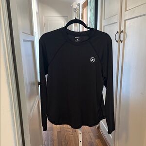 Hurley Black Rash Guard Swim Short Long Sleeve XL
